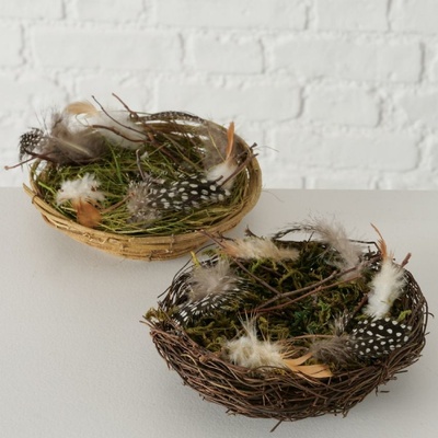 Dekorační hnízdo Hune, výška 6 cm, průměr 15 cm, 2 druhy cena za ks