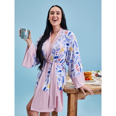 ZOOT. collab Розов дамски халат на цветя от колекцията BESKY by ZOOT ZOOT. collab | Rozov | ЖЕНИ | S/M