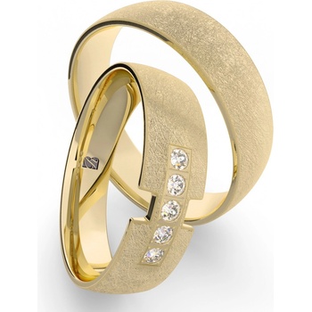 Blink Blink Matované svadobné obrúčky s kameňmi 8296 ZL