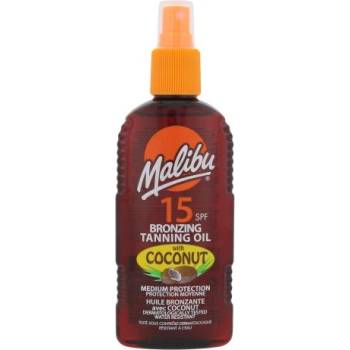 Malibu Bronzing Tanning Oil Coconut SPF15 слънцезащитно олио с кокосово масло 200 ml