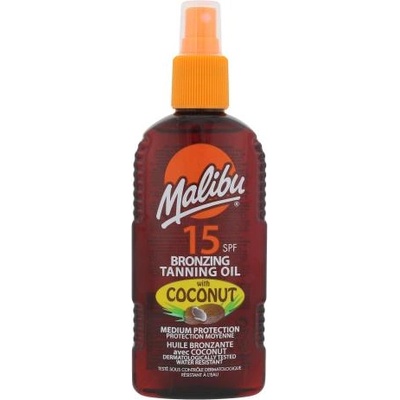 Malibu Bronzing Tanning Oil Coconut SPF15 слънцезащитно олио с кокосово масло 200 ml