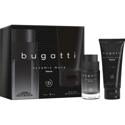 Bugatti Dynamic Move Black Sada EDT 100 ml + sprchový gel 200 ml