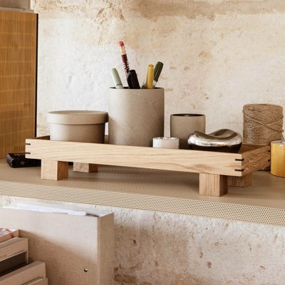 ferm LIVING Ozdobná tácka BON prírodný drevo 36x12 cm