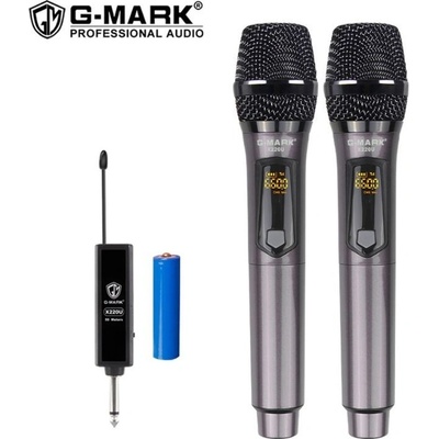 Fotověci G MARK Set UHF Duální Digitální Ruční Bezdrátový Karaoke Set Mikrofon