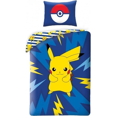 Halantex bavlna povlečení Pokémon Pikachu motiv Bleskový šok 100% bavlna 70x90 140x200