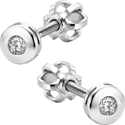 Zlaton Náušnice bílé zlato pecky 0.45cm 1.05g s diamanty 0.120ct N19032602409