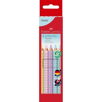 Faber-Castell Комплект от 5 молива Faber-Castell 1109914 Jumbo Grip в пастелни цветове (110991) (110991)