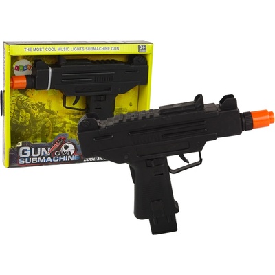 LEAN Toys Pistole černá Pro Děti Vibrace Zvuk