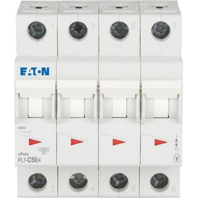 Автоматичен прекъсвач eaton pl7-c50/4, 165187 - 50 a, 4p (165187)