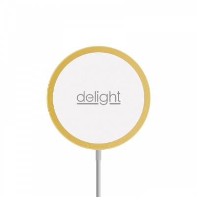 Delight Зарядно за телефон с магнитна платформа, съвместимо с телефони, които поддържат безжично зареждане, 10 w, злато (55164b)
