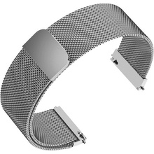 Deveroux Ocelový milánský řemínek WD016, magnet - Stříbrný DEV0059