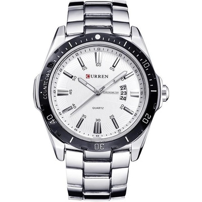 Curren Мъжки часовник Curren Quisle, Неръждаема стомана, Сребрист/Бял (CURREN-8110-SILVER-WHITE)