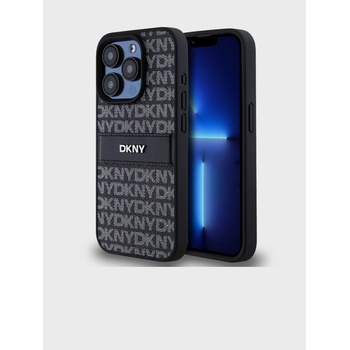 DKNY PU Leather Repeat Pattern Tonal Stripe Back Cover за iPhone 15 Pro Max Black DKNY DKNY | Cheren | ЖЕНИ | UNI