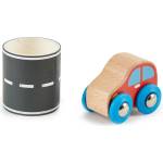 Hape Игрален комплект Hape - Дървена количка с път на стикерна лента (H0463)