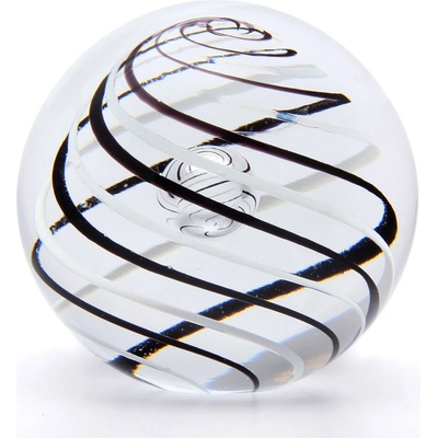 Artcristal Bohemia Skleněné těžítko koule 01, Bílá / Černá, 6 cm | České sklo z rodinné sklárny – Zboží Mobilmania
