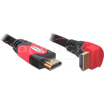 Delock Високоскоростен HDMI Ethernet кабел, A-A мъжки/мъжки 5, 0m извит