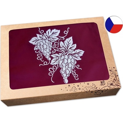 Povlečení Plus Pánská vinařská zástěra s výšivkou v dárkovém balení 72x100 Hrozny na vínové