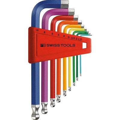 PB Swiss Tools Zástrčné klíče imbus 1,5 - 10 mm s kul.hlavou PB 212.H-10 RB