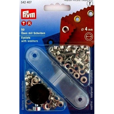 Průchodky PRYM kovové 4mm nikl s podložkou