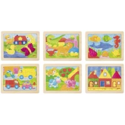 Goki - Дървен пъзел в рамка - 1000 цвята - Различни видове (57700)