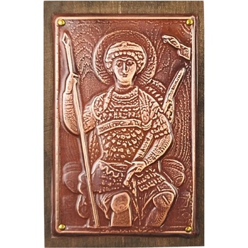 МЕДНА ИКОНА ЗА ЗАЩИТА СВЕТИ ГЕОРГИ НА ТРОН