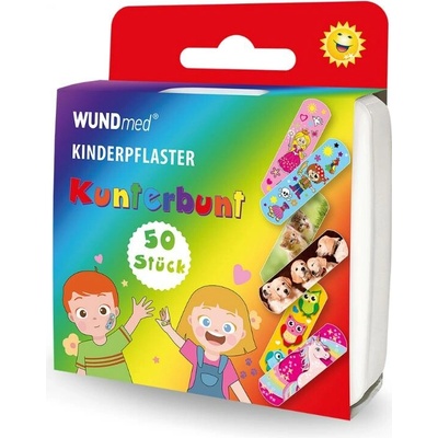 Wundmed box plný dětských náplastí 50 ks - děti si mě zamilují díky krásným obrázkům