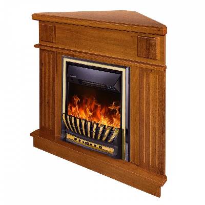 Marina - rohový elektrický krb Artflame ořechový s vložkou Meridian