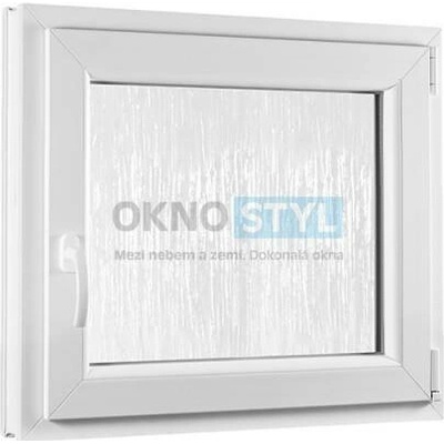 OKNOSTYL.cz jednokřídlé plastové okno otvíravo-sklopné pravé sklo kůra REHAU 5000 x 5000 mm Bílá
