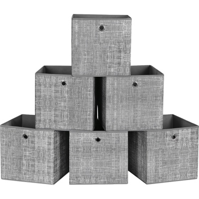 Jurhan Úložné boxy Gary 6 ks 30 x 30 x 30 cm šedá