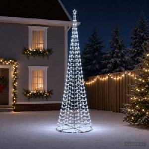 vidaXL Спирално LED коледно дърво с основа EKENAS 500 см (42056582)