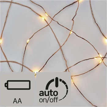 EMOS Lighting ZY1952 LED vianočná nano reťaz 2× AA 1,9m teplá biela časovač