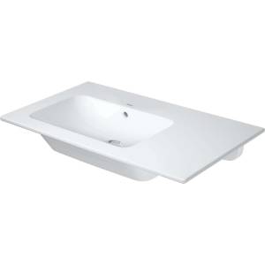 Duravit ME by Starck - Мивка 83x49 см, с преливник, без отвор за смесител, място за съхранение отдясно, DuraShield, бяла 234583AA60 (234583AA60)