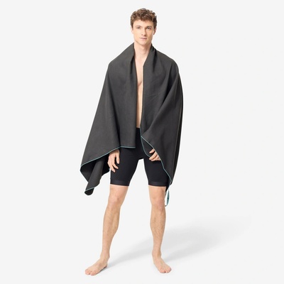 Decathlon uterák z mikrovlákna veľkosť XL 110 cm x 175 cm čierny