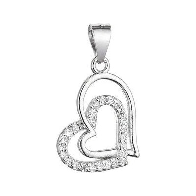 Pavona Stříbrný přívěsek propletená srdce se zirkony 14015.1