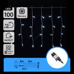 Aigostar - LED външен гирлянд 100xLED/8 функции 5x0, 4m IP44 студено бяло (AI2171)