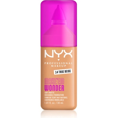NYX Professional Makeup Make ‘Em Wonder лек матиращ фон дьо тен цвят 14 True Beige 30ml