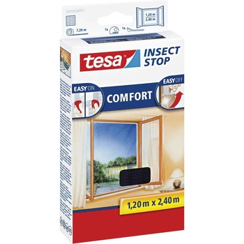 Tesa Insect Stop sieť proti hmyzu COMFORT na francúzske okná antracitová 1,2 × 2,4 m, 55918-00021-00