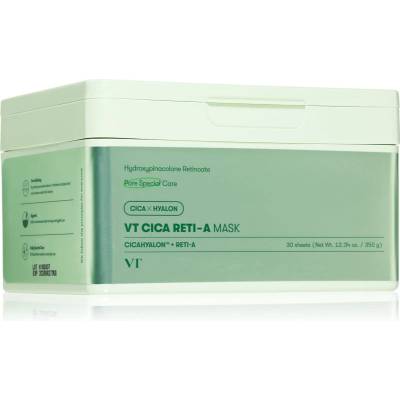 VT Cosmetics Cica Reti-A Mask успокояваща платнена маска със стягащ ефект голяма опаковка 30 бр