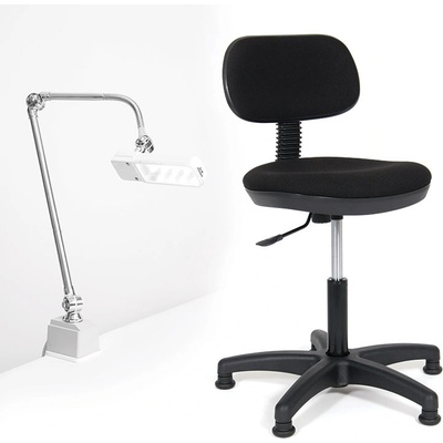 Sada židle a LED lampy pro šicí dílnu TEXI COMFY M