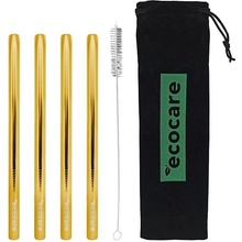 ECOCARE Kovová Brčka Maxi 12 mm Set Gold 4 ks