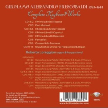 Frescobaldi - Complete Keyboard Works Box Set CD