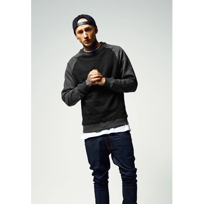 Urban Classics Мъжка блуза с реглан ръкави Urban Classics blk/chaUB-TB546-00445 - Черен, размер 5XL