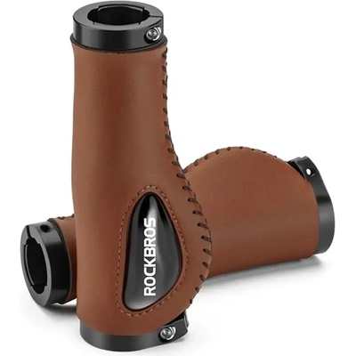 ROCKBROS Кожени дръжки за велосипед Rockbros 40720001002, кафяви (40720001002)