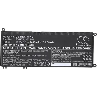 Cameron Sino Батерия за лаптоп DELL G3 15, G5 15 5587, INS 15PD-1863BL, Latitude 15 3590, 33YDH, W7NKD, LiIon 15.2V 3400mAh CAMERON SINO (CS-DE7778NB)