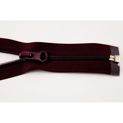 Deliteľné plastové špirálové bundovej zipsy rôzne farby - dĺžka 30 cm - 90 cm 60 cm vínová