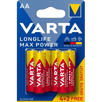 VARTA Алкалните батерии VARTA - Longlife Max Power, АА, 4+2 бр (4706101436)