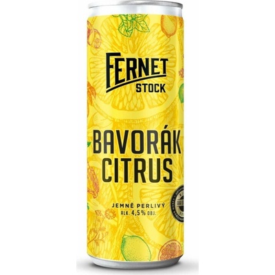 Fernet Stock Bavorák Citrus 4,5% 0,25 l (plechovka)
