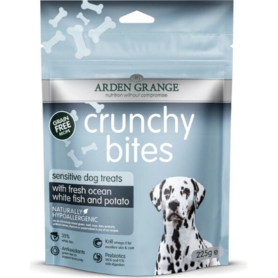 Arden Grange Crunchy Bites Sensitive GF Ocean White Fish & Potato 225 g