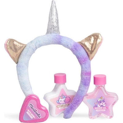 Aquarius Cosmetic Комплект ленти за коса и аксесоари за баня, Martinelia, Малък еднорог, 4 части