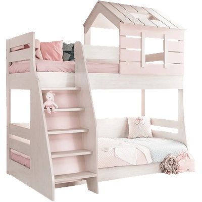 Carmen Двуетажно детско легло pink house - ляво